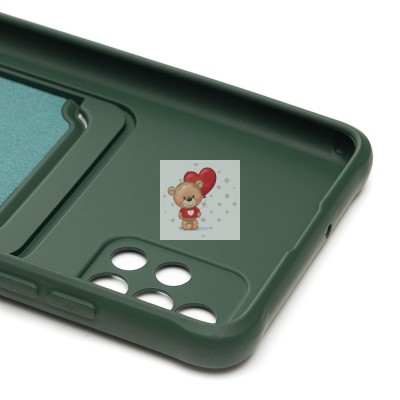 Чехол-накладка для Samsung A515 Galaxy A51 4G (темно-зеленый) - SC304 с картхолдером