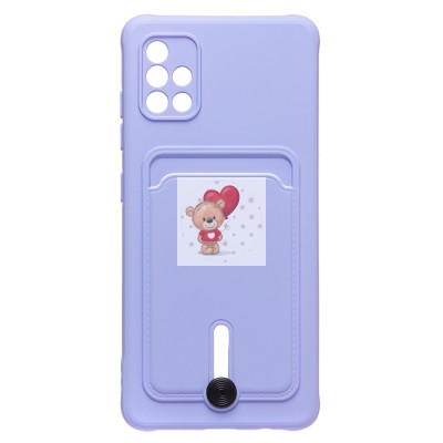 Чехол-накладка для Samsung A515 Galaxy A51 4G (темно-фиолетовый) - SC304 с картхолдером