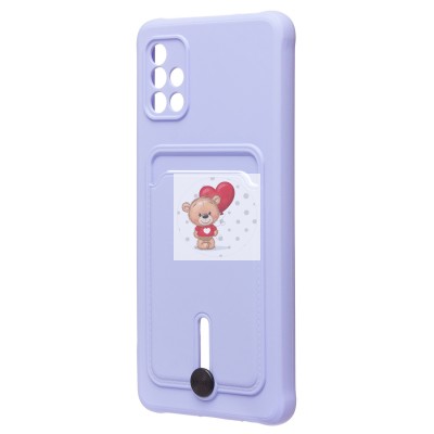 Чехол-накладка для Samsung A515 Galaxy A51 4G (темно-фиолетовый) - SC304 с картхолдером