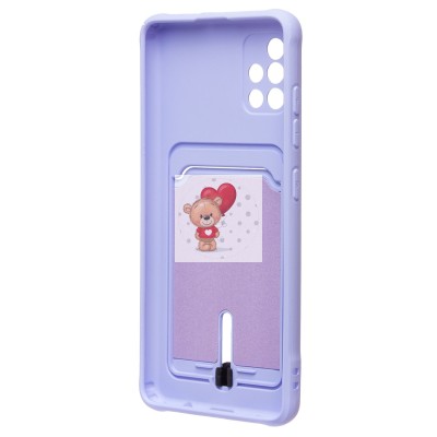 Чехол-накладка для Samsung A515 Galaxy A51 4G (темно-фиолетовый) - SC304 с картхолдером