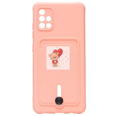 Чехол-накладка для Samsung A515 Galaxy A51 4G (светло-розовый) - SC304 с картхолдером