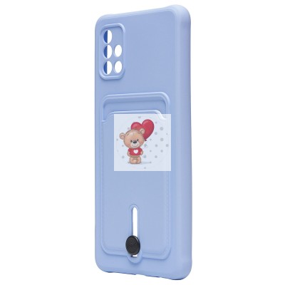 Чехол-накладка для Samsung A515 Galaxy A51 4G (светло-фиолетовый) - SC304 с картхолдером