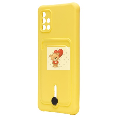 Чехол-накладка для Samsung A515 Galaxy A51 4G (желтый) - SC304 с картхолдером