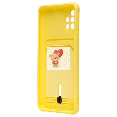 Чехол-накладка для Samsung A515 Galaxy A51 4G (желтый) - SC304 с картхолдером