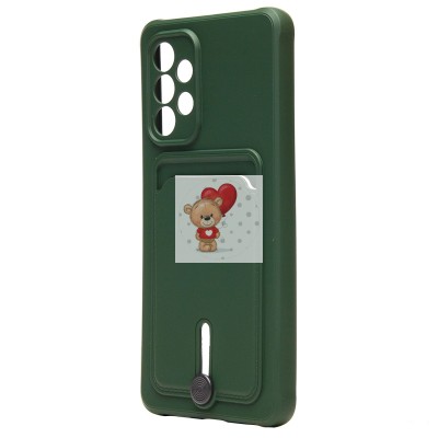 Чехол-накладка для Samsung A536 Galaxy A53 5G (темно-зеленый) - SC304 с картхолдером