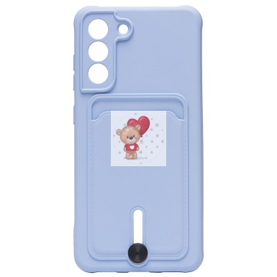 Чехол-накладка для Samsung G990 Galaxy S21FE (светло-фиолетовый) - SC304 с картхолдером