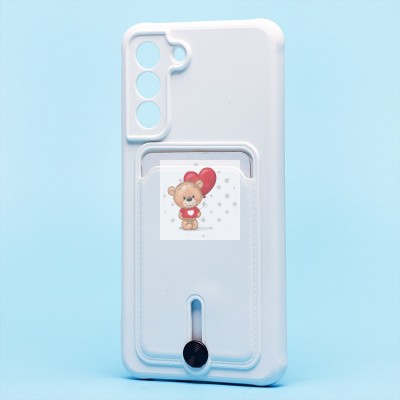 Чехол-накладка для Samsung G990 Galaxy S21FE (белый) - SC304 с картхолдером