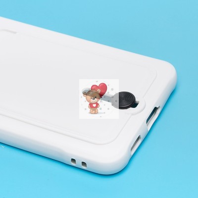 Чехол-накладка для Samsung G990 Galaxy S21FE (белый) - SC304 с картхолдером