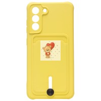 Чехол-накладка для Samsung G990 Galaxy S21FE (желтый) - SC304 с картхолдером