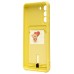 Чехол-накладка для Samsung G990 Galaxy S21FE (желтый) - SC304 с картхолдером