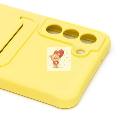 Чехол-накладка для Samsung G990 Galaxy S21FE (желтый) - SC304 с картхолдером