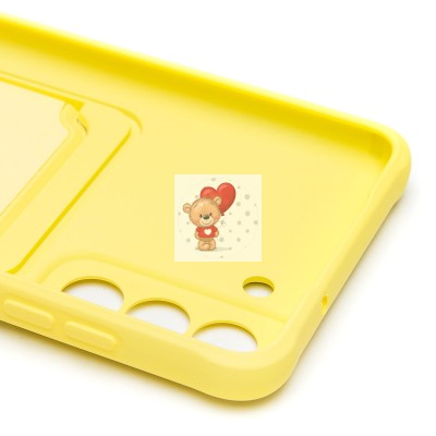 Чехол-накладка для Samsung G990 Galaxy S21FE (желтый) - SC304 с картхолдером