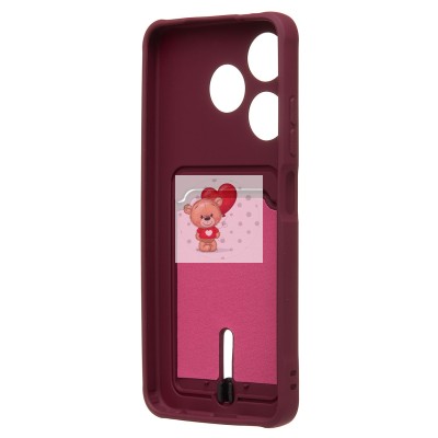 Чехол-накладка для Tecno Spark 10 4G (бордовый) - SC304 с картхолдером Чехол-накладка для Tecno Spark 10 4G (бордовый) - SC304 с картхолдером
