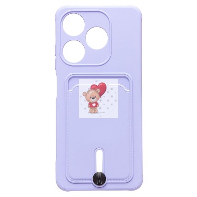 Чехол-накладка для Tecno Spark 10 4G (светло-фиолетовый) - SC304 с картхолдером