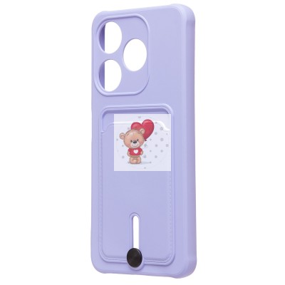 Чехол-накладка для Tecno Spark 10 4G (светло-фиолетовый) - SC304 с картхолдером