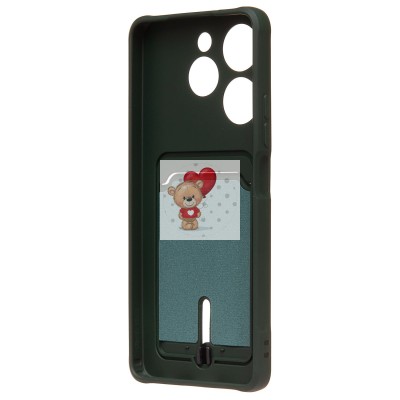 Чехол-накладка для Tecno Spark 10 Pro (темно-зеленый) - SC304 с картхолдером Чехол-накладка для Tecno Spark 10 Pro (темно-зеленый) - SC304 с картхолдером