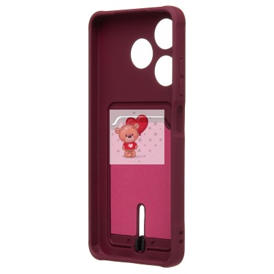 Чехол-накладка для Tecno Spark 10C (бордовый) - SC304 с картхолдером Чехол-накладка для Tecno Spark 10C (бордовый) - SC304 с картхолдером