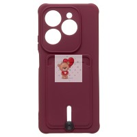 Чехол-накладка для Tecno Spark 20 Pro (бордовый) - SC304 с картхолдером Чехол-накладка для Tecno Spark 20 Pro (бордовый) - SC304 с картхолдером