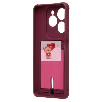 Чехол-накладка для Tecno Spark 20 Pro (бордовый) - SC304 с картхолдером Чехол-накладка для Tecno Spark 20 Pro (бордовый) - SC304 с картхолдером