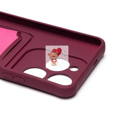 Чехол-накладка для Tecno Spark 20 Pro (бордовый) - SC304 с картхолдером Чехол-накладка для Tecno Spark 20 Pro (бордовый) - SC304 с картхолдером