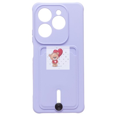 Чехол-накладка для Tecno Spark 20 Pro (светло-фиолетовый) - SC304 с картхолдером Чехол-накладка для Tecno Spark 20 Pro (светло-фиолетовый) - SC304 с картхолдером
