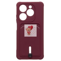 Чехол-накладка для Teco Spark 20C (бордовый) - SC304 с картхолдером