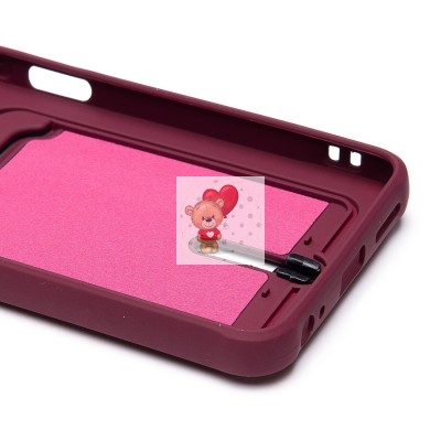 Чехол-накладка для Teco Spark 20C (бордовый) - SC304 с картхолдером