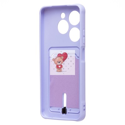 Чехол-накладка для Tecno Spark 20C (светло-фиолетовый) - SC304 с картхолдером