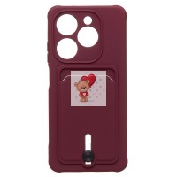 Чехол-накладка для Tecno Spark 20C (бордовый) - SC304 с картхолдером Чехол-накладка для Tecno Spark 20C (бордовый) - SC304 с картхолдером