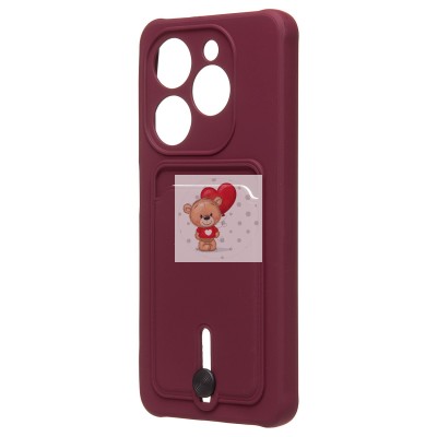 Чехол-накладка для Tecno Spark 20C (бордовый) - SC304 с картхолдером Чехол-накладка для Tecno Spark 20C (бордовый) - SC304 с картхолдером