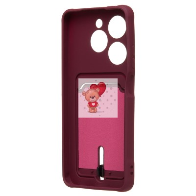 Чехол-накладка для Tecno Spark 20C (бордовый) - SC304 с картхолдером Чехол-накладка для Tecno Spark 20C (бордовый) - SC304 с картхолдером