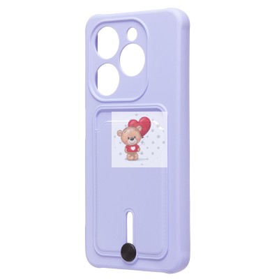 Чехол-накладка для Tecno Spark 20C (светло-фиолетовый) - SC304 с картхолдером