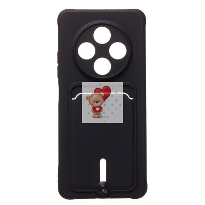 Чехол-накладка для Tecno Spark 30 4G (черный) - SC304 с картхолдером