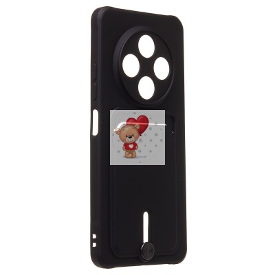 Чехол-накладка для Tecno Spark 30 4G (черный) - SC304 с картхолдером