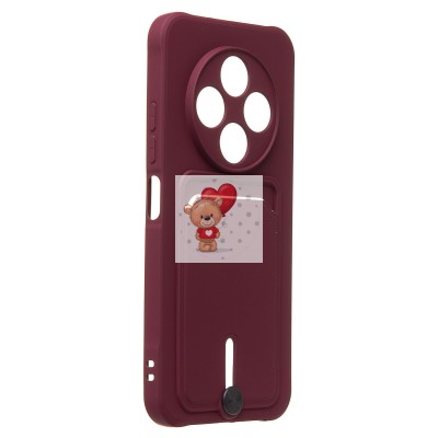 Чехол-накладка для Tecno Spark 30 4G (бордовый) - SC304 с картхолдером Чехол-накладка для Tecno Spark 30 4G (бордовый) - SC304 с картхолдером