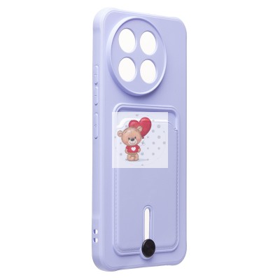 Чехол-накладка для Tecno Spark 30 Pro (светло-фиолетовый) - SC304 с картхолдером