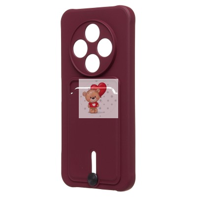 Чехол-накладка для Tecno Spark 30C 4G (бордовый) - SC304 с картхолдером