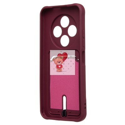 Чехол-накладка для Tecno Spark 30C 4G (бордовый) - SC304 с картхолдером