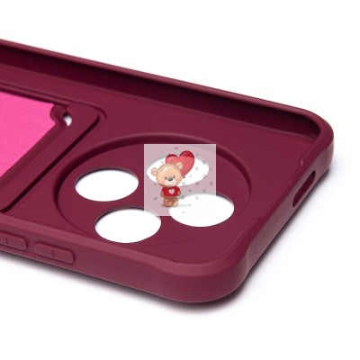 Чехол-накладка для Tecno Spark 30C 4G (бордовый) - SC304 с картхолдером