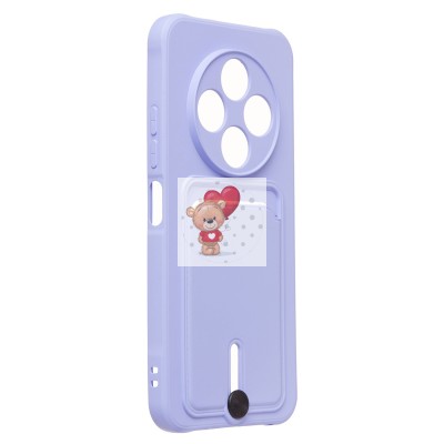 Чехол-накладка для Tecno Spark 30C 4G (светло-фиолетовый) - SC304 с картхолдером