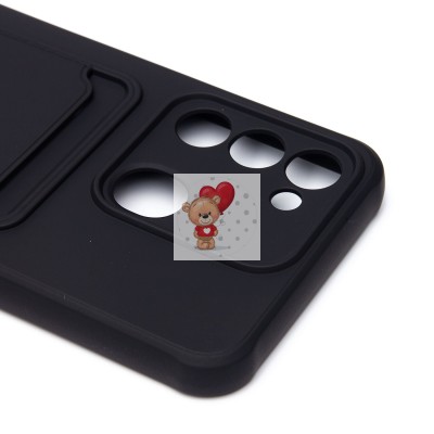 Чехол-накладка для Tecno Spark 8c (черный) - SC304 с картхолдером