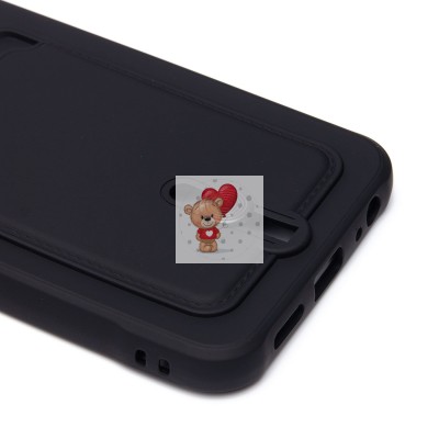 Чехол-накладка для Tecno Spark 8c (черный) - SC304 с картхолдером