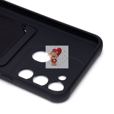 Чехол-накладка для Tecno Spark 8c (черный) - SC304 с картхолдером