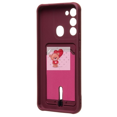 Чехол-накладка для Tecno Spark 8c (бордовый) - SC304 с картхолдером Чехол-накладка для Tecno Spark 8c (бордовый) - SC304 с картхолдером