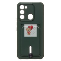 Чехол-накладка для Spark Go (темно-зеленый) - SC304 с картхолдером Чехол-накладка для Spark Go (темно-зеленый) - SC304 с картхолдером