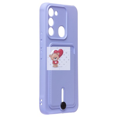 Чехол-накладка для Tecno Spark 8c (темно-фиолетовый) - SC304 с картхолдером Чехол-накладка для Tecno Spark 8c (темно-фиолетовый) - SC304 с картхолдером