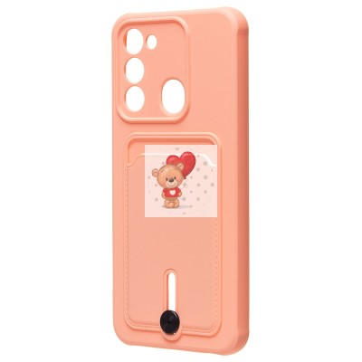 Чехол-накладка для Tecno Spark 8c (светло-розовый) - SC304 с картхолдером