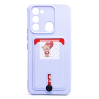 Чехол-накладка для Tecno Spark 8c (светло-фиолетовый) - SC304 с картхолдером