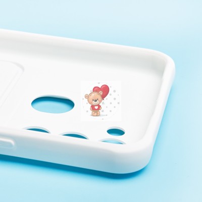 Чехол-накладка для Tecno Spark 8c (белый) - SC304 с картхолдером