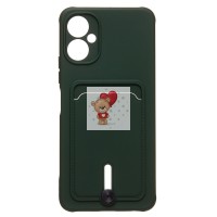 Чехол-накладка для Tecno Spark 9 Pro (темно-зеленый) - SC304 с картхолдером